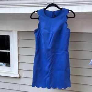 J. Crew Vibrant Blue Scalloped Mini Dress